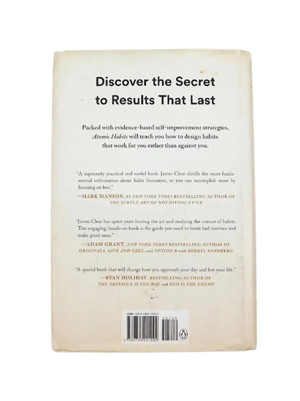 Atomic Habits by James Clear Hardcover Book Self Help Motivation